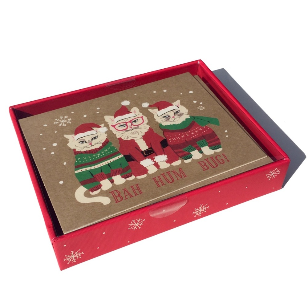 Clementine Paper Bah Hum Bug Christmas Sweater Cat Trio Boxed Cards (170159)